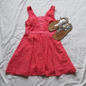 As U Wish Pink  Lace-Patterned Dress